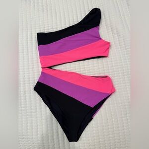Beach Riot Celine  Pink and Purple Swimsuit